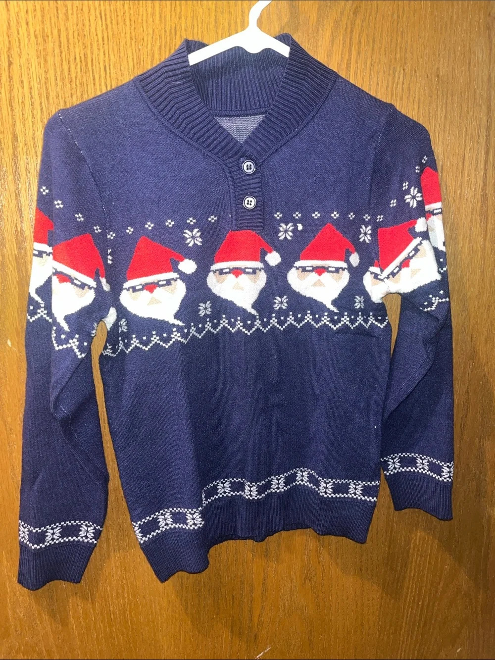 Kids Navy Santa Holiday Sweater - Festive Knit Pullover NWOT